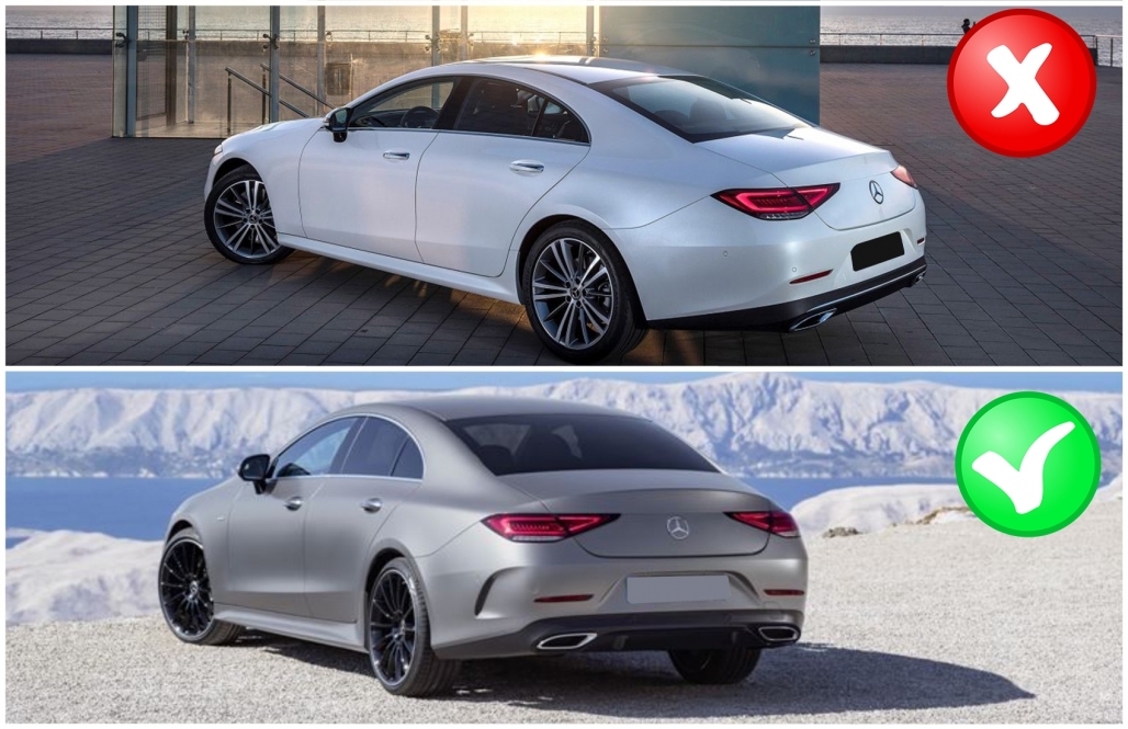 Diffuser passend voor Mercedes CLS C257 53 AMG Look Zilvere Sierstukken