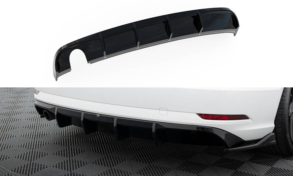 Achter Diffuser passend voor Audi A3 Sedan 8V Facelift Maxton Glanzend zwart