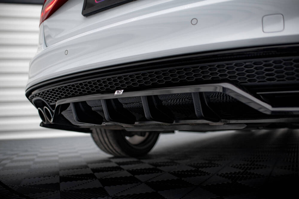 Diffuser passend voor Audi A4 Competition B8 FL Maxton Glans Zwart