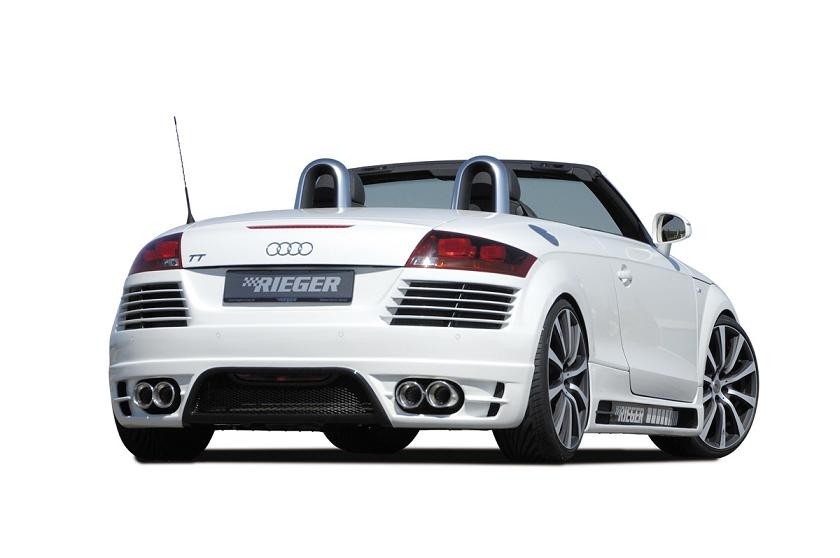 Achterbumper passend voor Audi TT 09.06- Rieger met Carbon-look & Racegaas