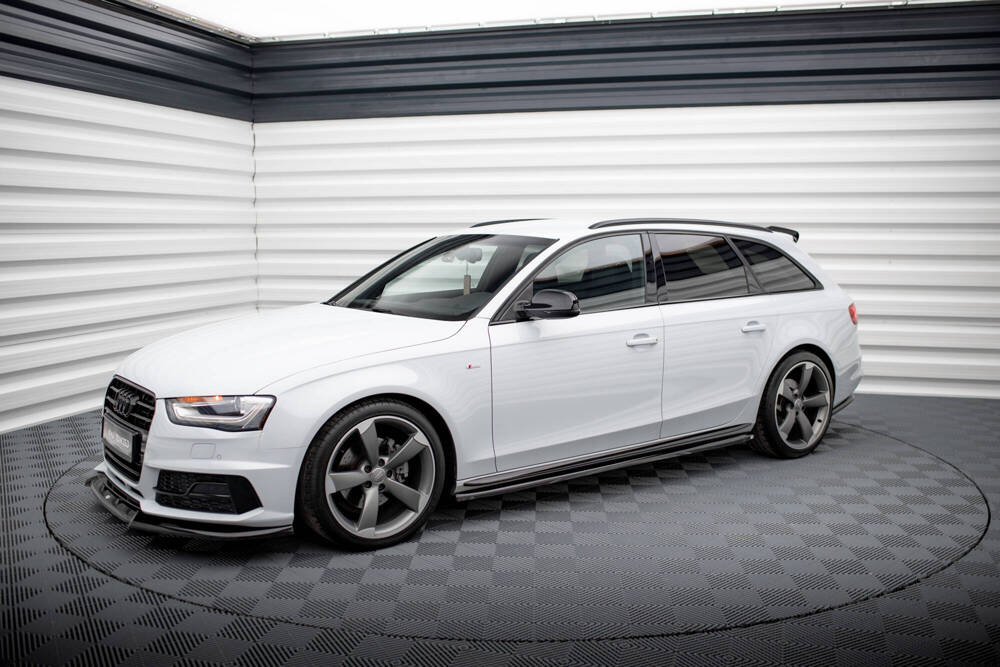 Zijskirts passend voor Audi A4 Competition B8 FL Maxton Glans Zwart