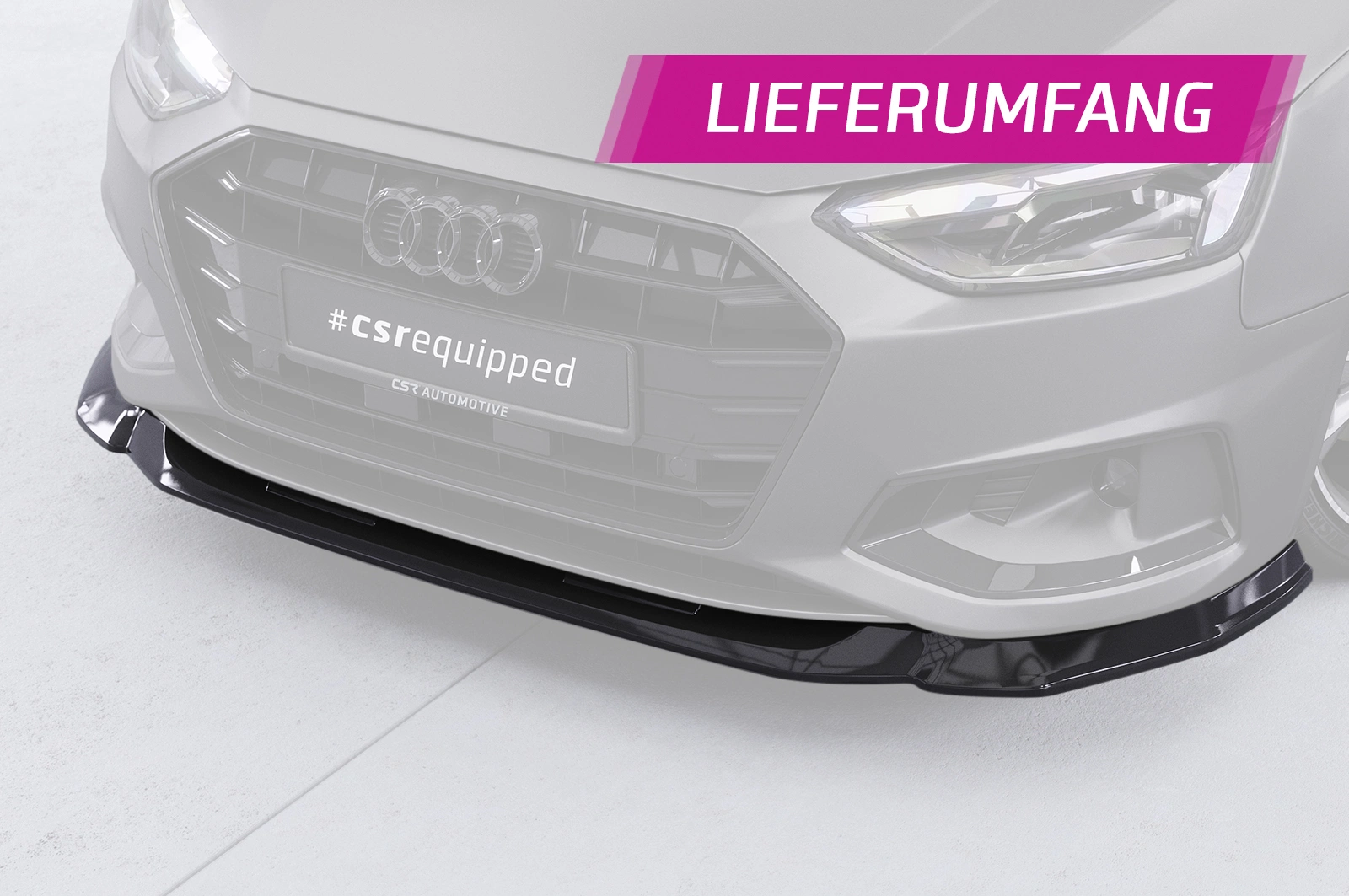 Voorspoiler passend voor Audi A4 B9 (Typ 8W) Facelift Glans Zwart – CSR Automotive