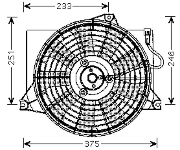 Radiator FAN +A/C MATRIX 01-05 ~325mm 1.5 CRDI +AC