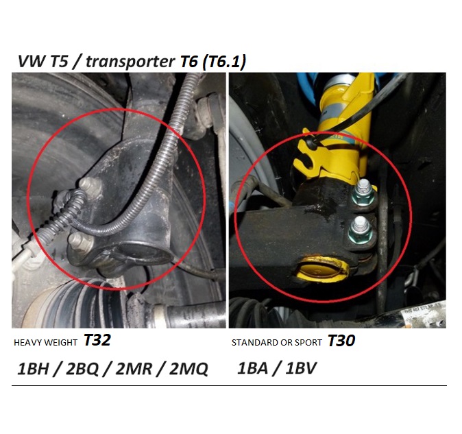 Schroefset Koni VW Transporter T6.1 Rood T30