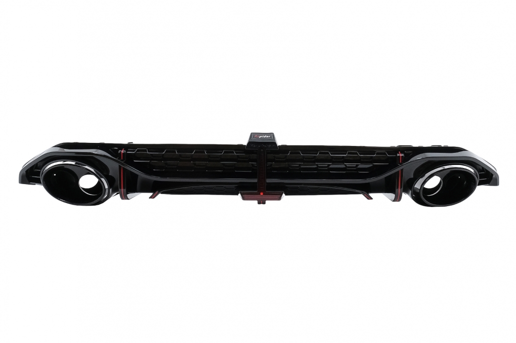 Diffuser passend voor Audi S3 Sedan 8Y RS-Look Zwart met sierstukken