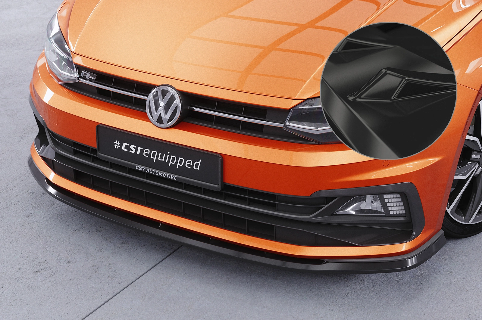 Voorspoiler passend voor VW Polo VI 2G (Typ AW) GTI / R-Line Glans Zwart – 12/2017–