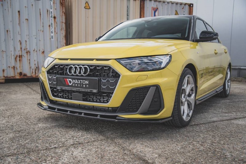 Voorspoiler passend voor Audi A1 S-LINE GB glanzend zwart V.2