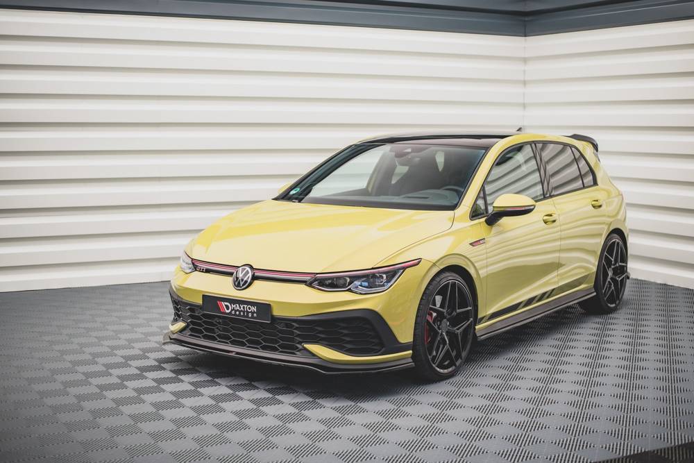 Voorspoiler passend voor Volkswagen Golf 8 GTI Clubsport Maxton Glans Zwart