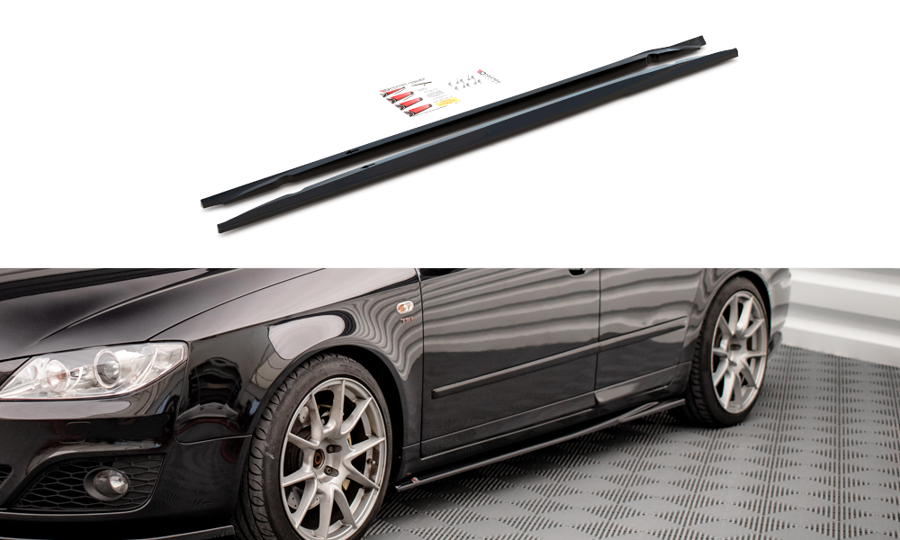 Zijskirts passend voor Seat Exeo Maxton Glans Zwart