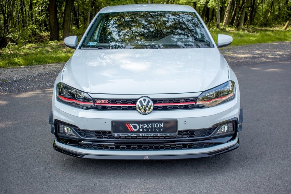 Voorspoiler passend voor VW Polo GTI Mk6 Glans Zwart