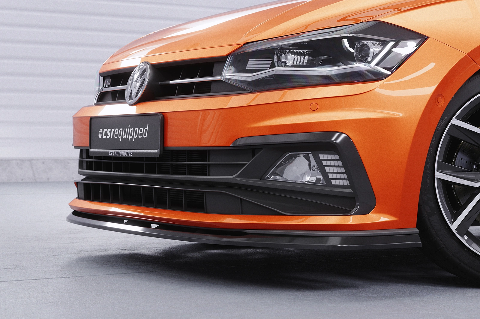 Voorspoiler passend voor VW Polo VI 2G (Typ AW) GTI / R-Line Glans Zwart – 12/2017–