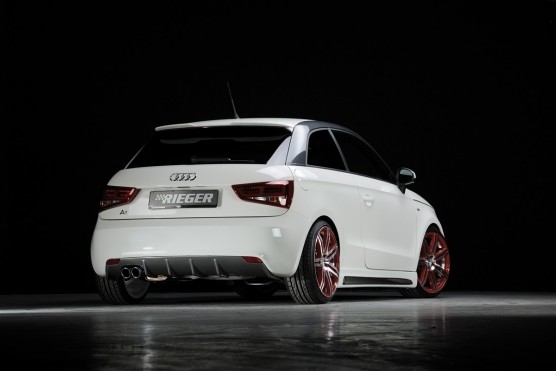 Rieger Achterbumper Diffuser passend voor Audi A1 8X 2010- Carbon
