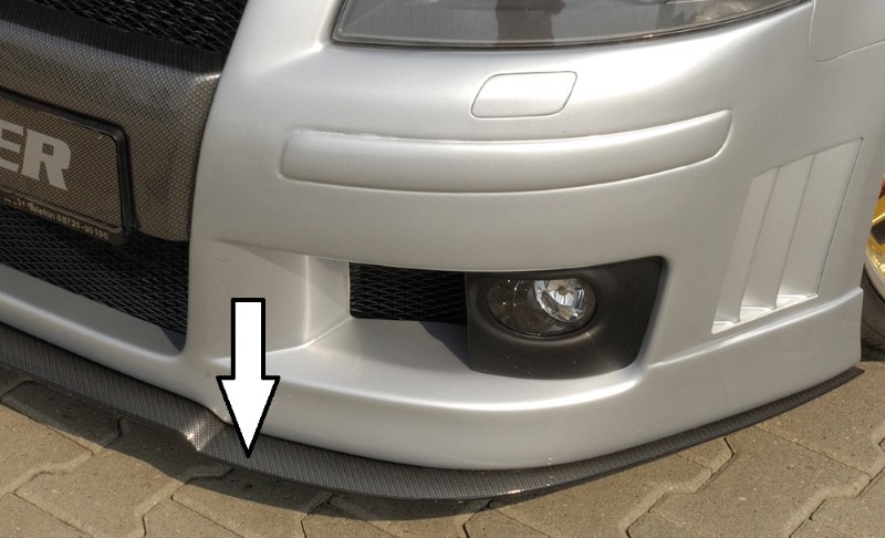 Spoilerzwaard Carbon-Look voor Voorbumper passend voor Audi A3 8P versie Rieg