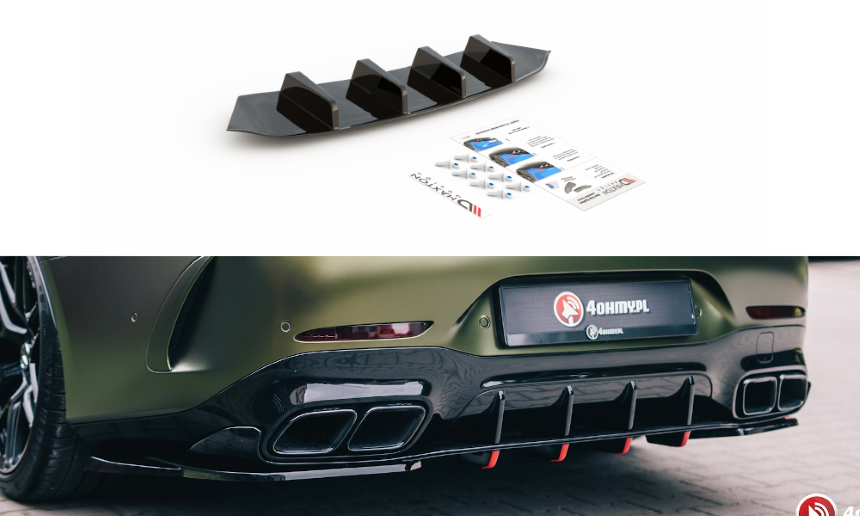 Diffuser passend voor Mercedes AMG GT 63s Maxton Design glans zwart