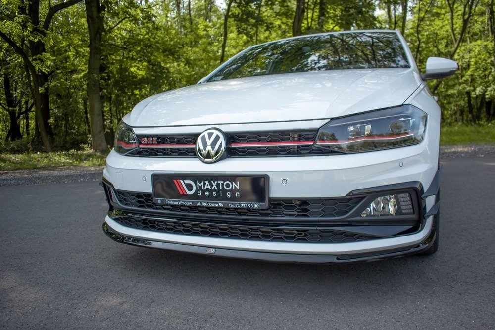 Voorspoiler passend voor VW Polo GTI Mk6 Glans Zwart