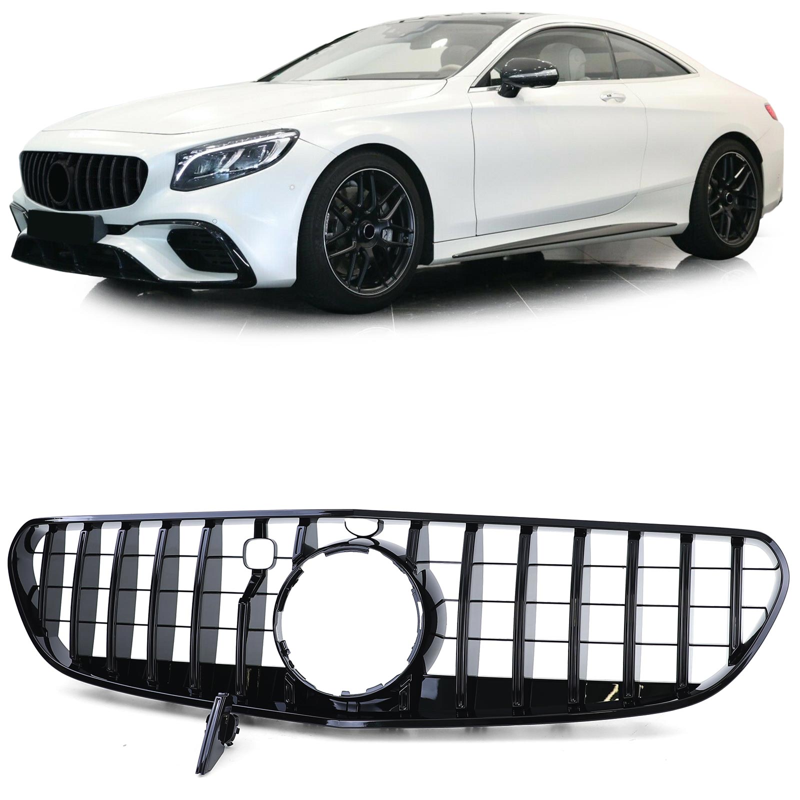Grill passend voor Mercedes S Klasse C217 Coupe 14-20 GT Design Zwart