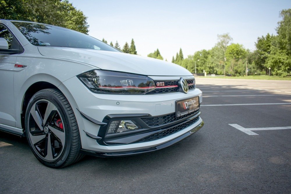 Voorspoiler passend voor VW Polo GTI Mk6 Glans Zwart
