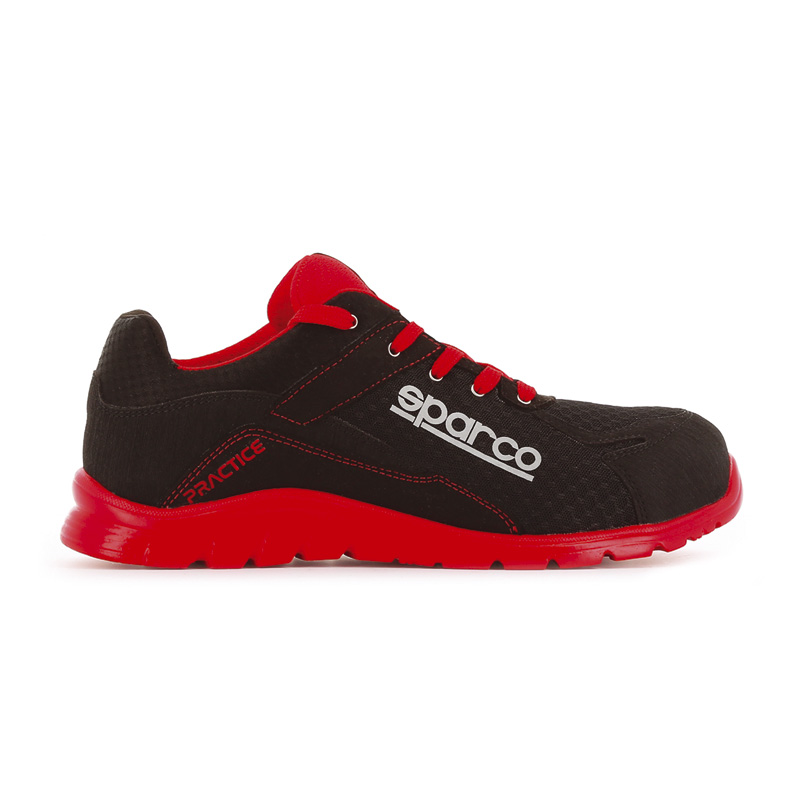 Sparco Lichtgewicht Werkschoenen Practice S1P Jacques Zwart/Rood Maat 41