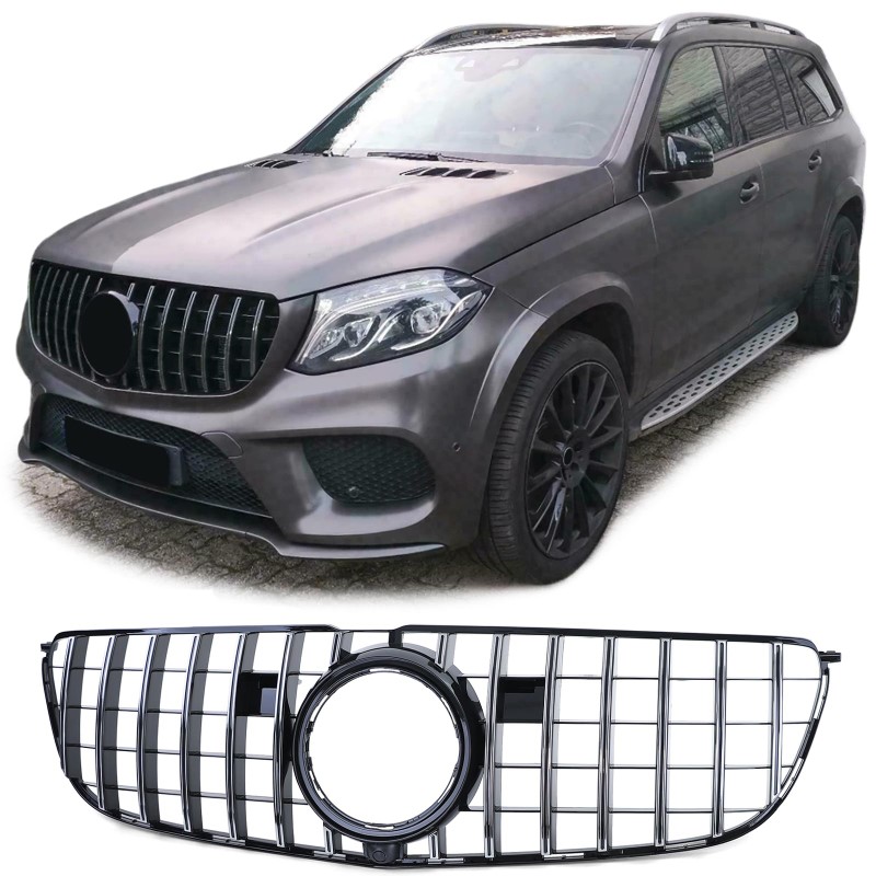 Grill passend voor Mercedes GLS X166 Facelift 15-19 Zwart/Chroom