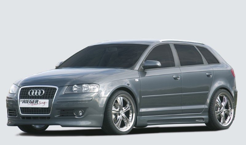 Zijskirts passend voor Audi A3 8P Sportback 3-5 Deurs Rieger met uitsnede