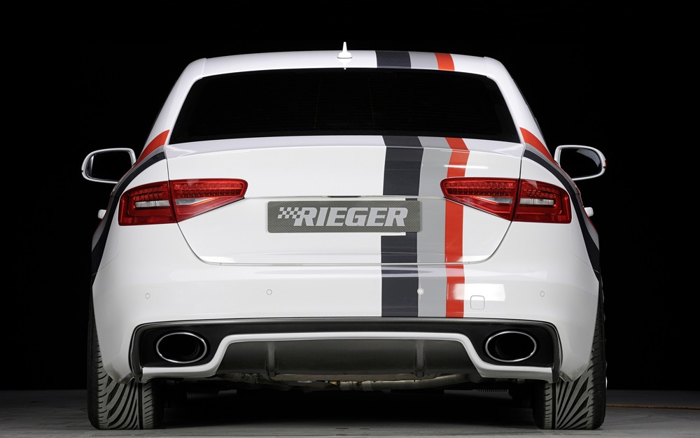Achterbumper Diffuser passend voor Audi A4 B8.5 Rieger 2012-2015 Avant/Sedan Glossy Black