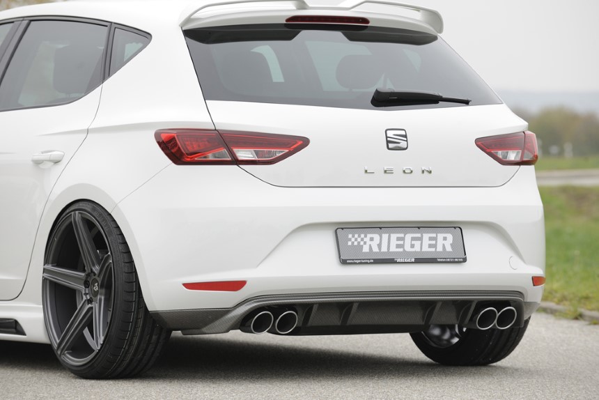 Diffuser passend voor Seat Leon F5 Rieger dubbele uitlaat links + rechts carbon-look