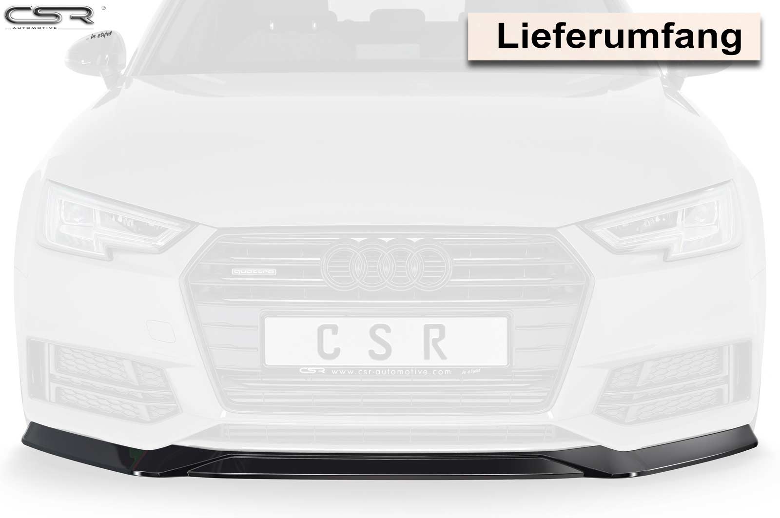 Voorspoiler passend voor Audi A4 B9 8W S-Line / S4 B9 8W Carbon look