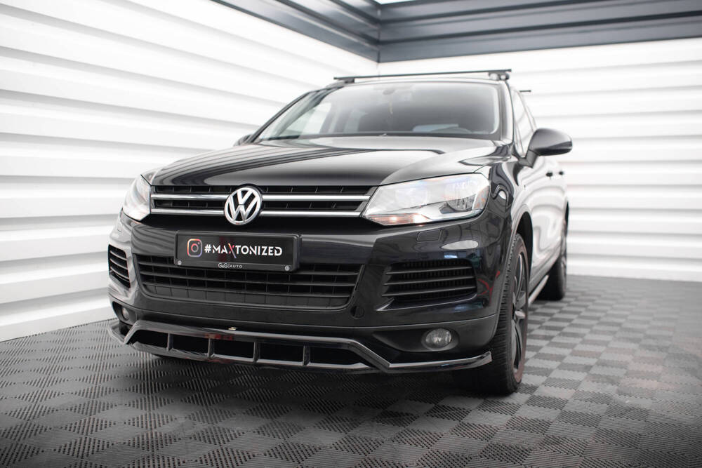 Voorspoiler passend voor Volkswagen Touareg Maxton Glans Zwart
