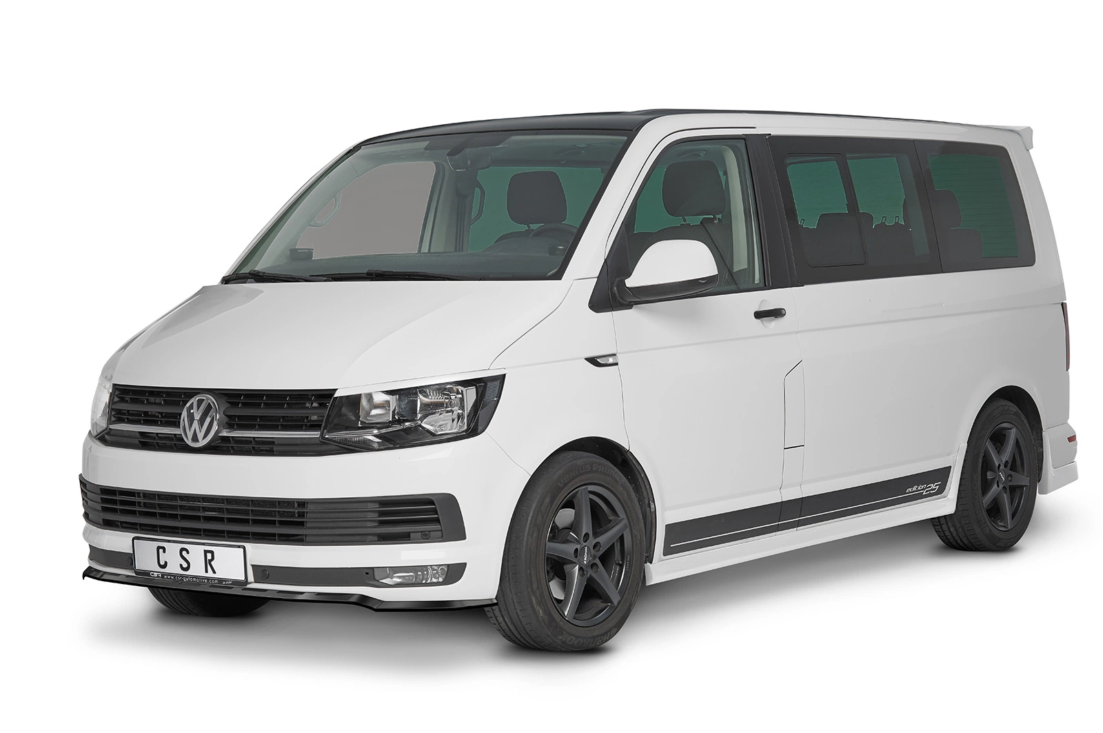 Voorspoiler passend voor VW T6 Bus 2015–2019 (2. Facelift) – CSR Automotive – Glans Zwart