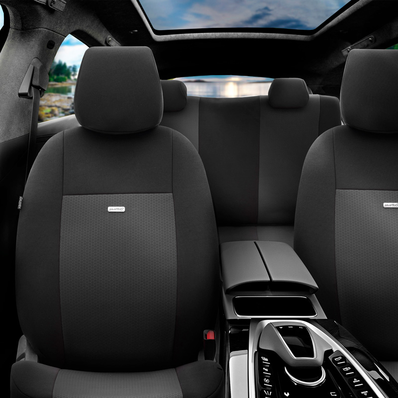 otoM Universele Stoffen Stoelhoezenset 'SelectedFit Flex' Zwart - 10-delig - geschikt voor Side-Airbags