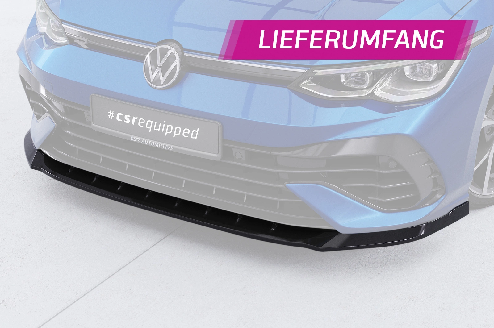 Voorspoiler passend voor VW Golf 8 (CD) R glans zwart