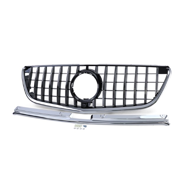 Grill passend voor Mercedes V-Class W447 (2014-..) GT Look Zwart/Chroom Camera