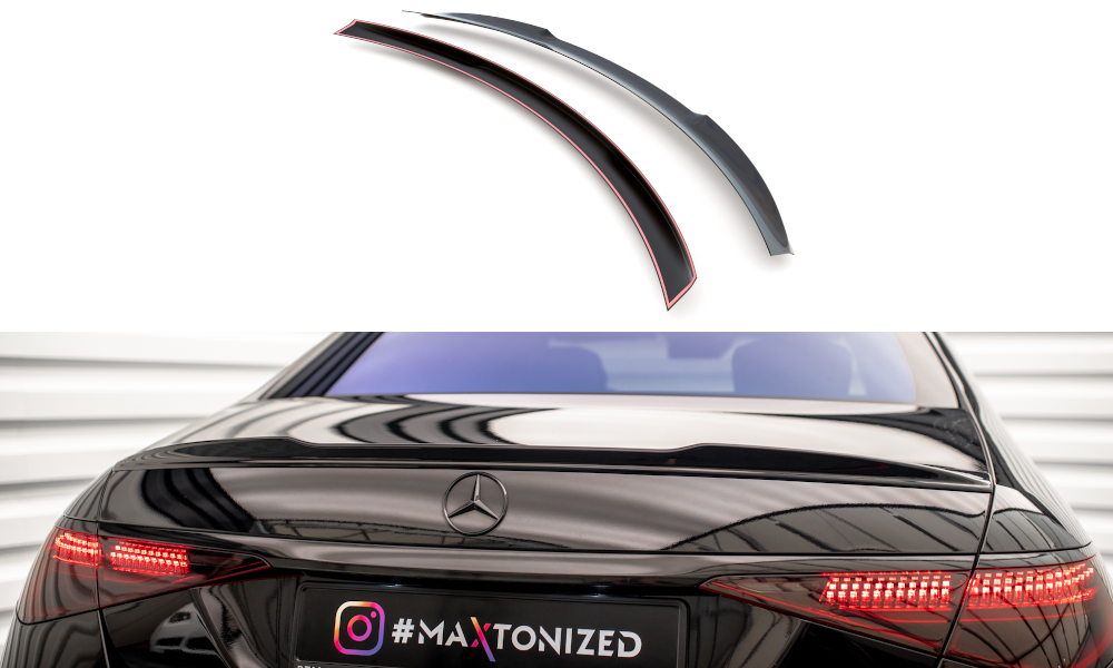 Spoiler passend voor Mercedes S Klasse W223 AMG Pakket Maxton Glans Zwart