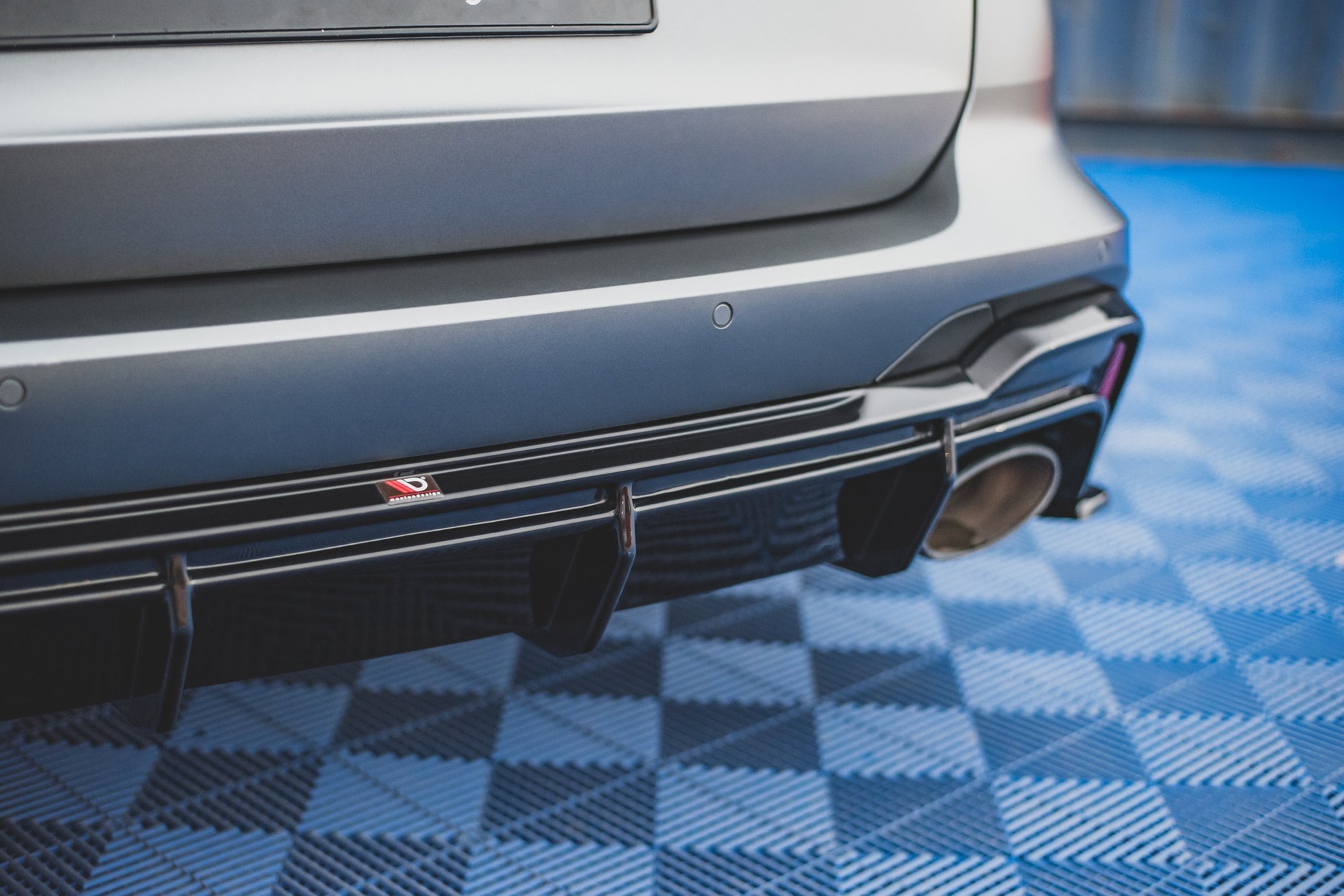 Achter Diffuser passend voor Audi RS6 C8 Maxton Glanzend zwart