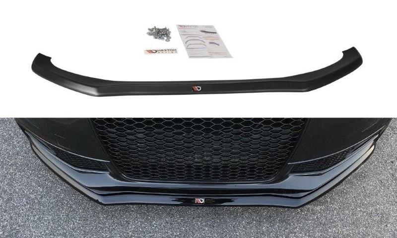 Voorspoiler passend voor Audi S4 / A4 S-Line B8 FL V.1 Glanzend Zwart