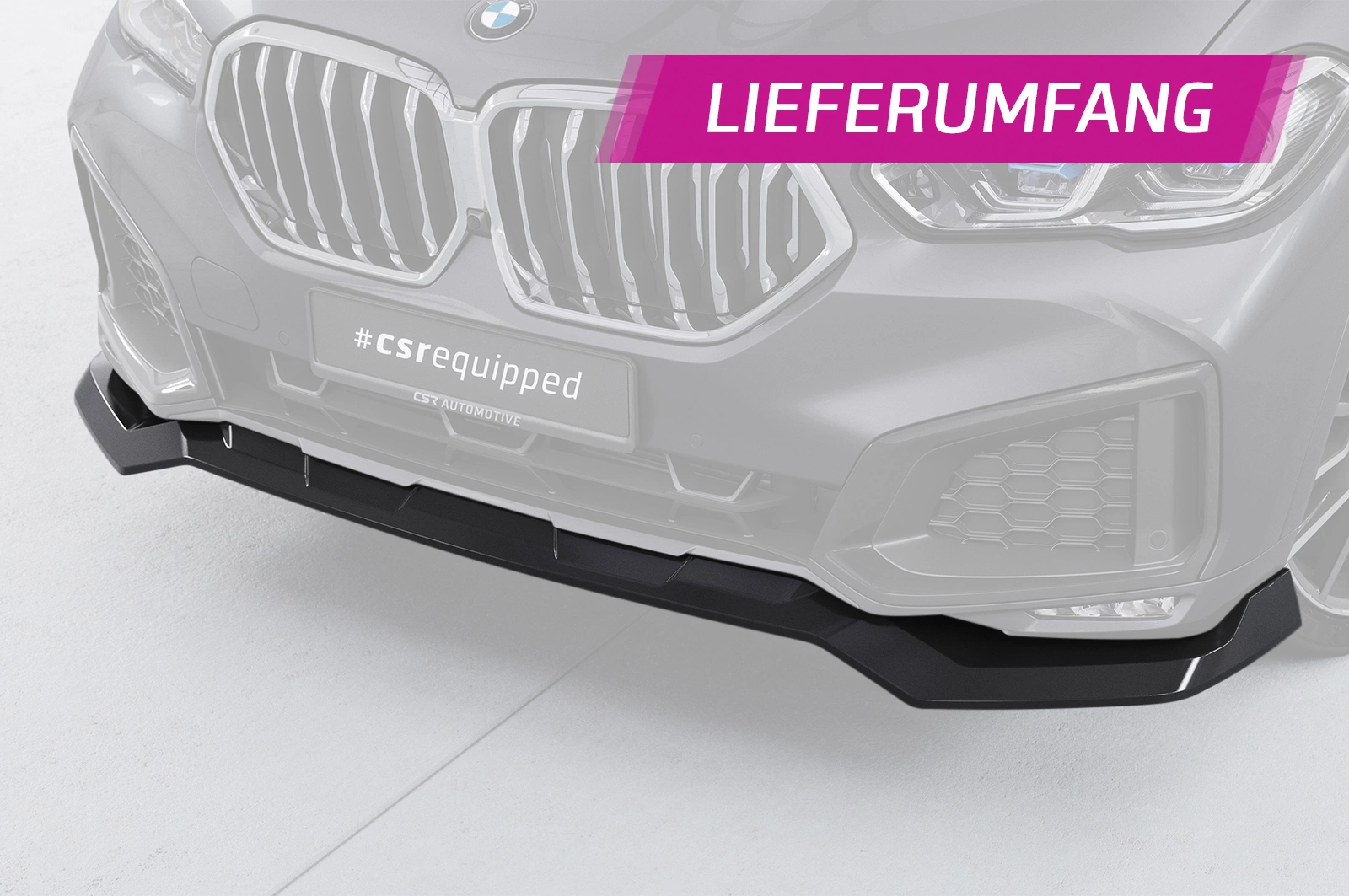 Voorspoiler passend voor BMW X6 (G06) Basis glans zwart