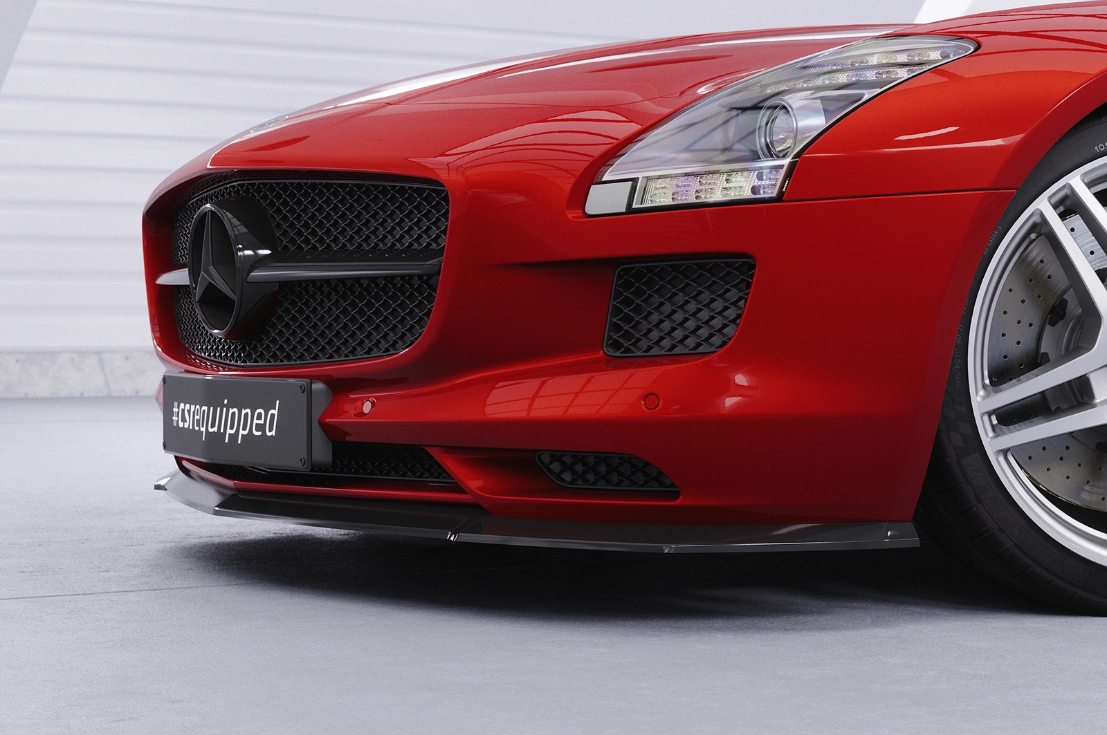 Voorspoiler passend voor Mercedes-Benz SLS AMG (197) glans zwart – 2009–06/2014