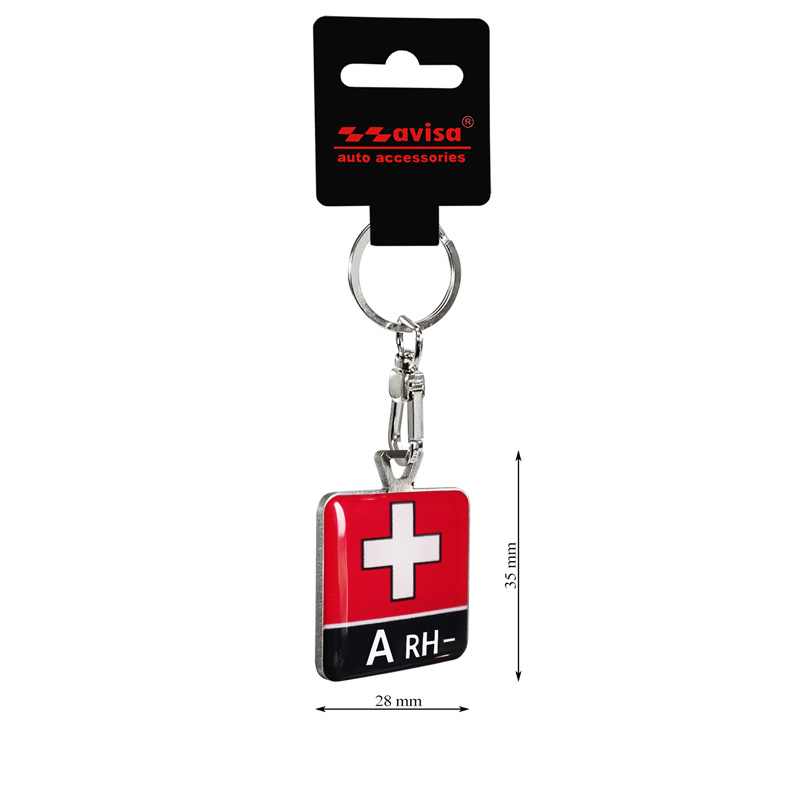RVS sleutelhanger - 'Blood Type' A RH-