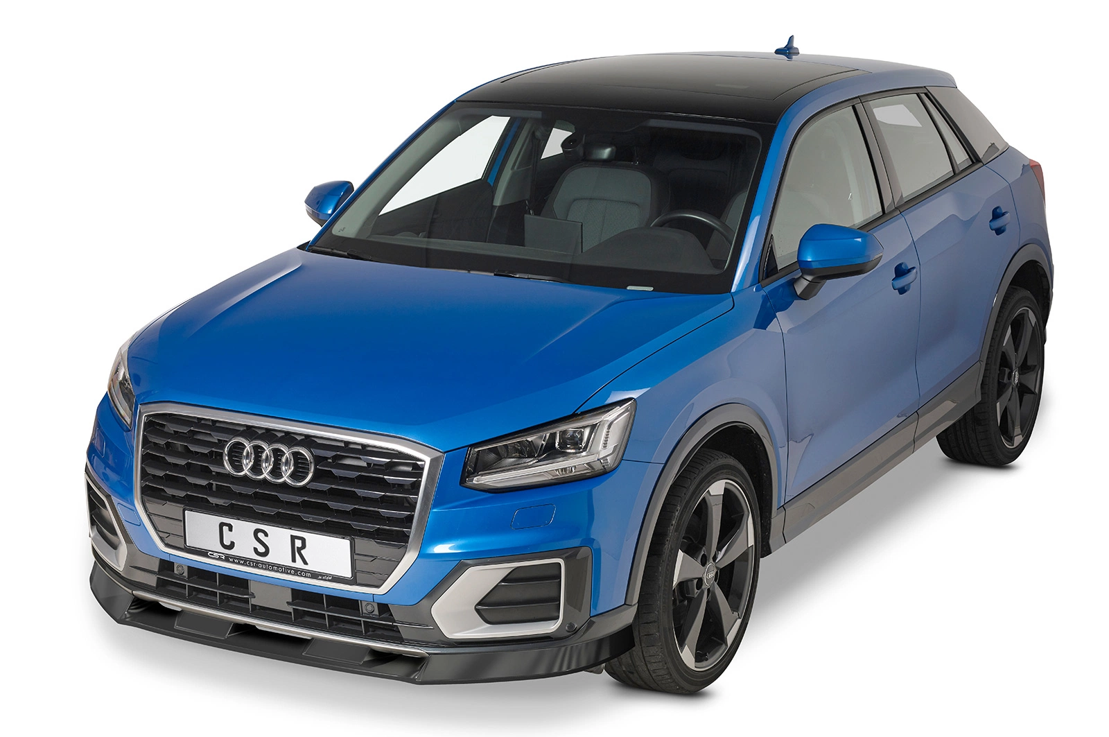 Voorspoiler passend voor Audi Q2 S-Line glans zwart – 2016–2020