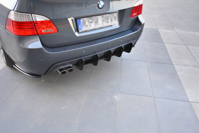 Achter Diffuser passend voor BMW 5 E61 (TOURING) WAGON M-PACK Glanzend Zwart