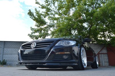 Voorspoiler passend voor VW Passat CC Glans Zwart