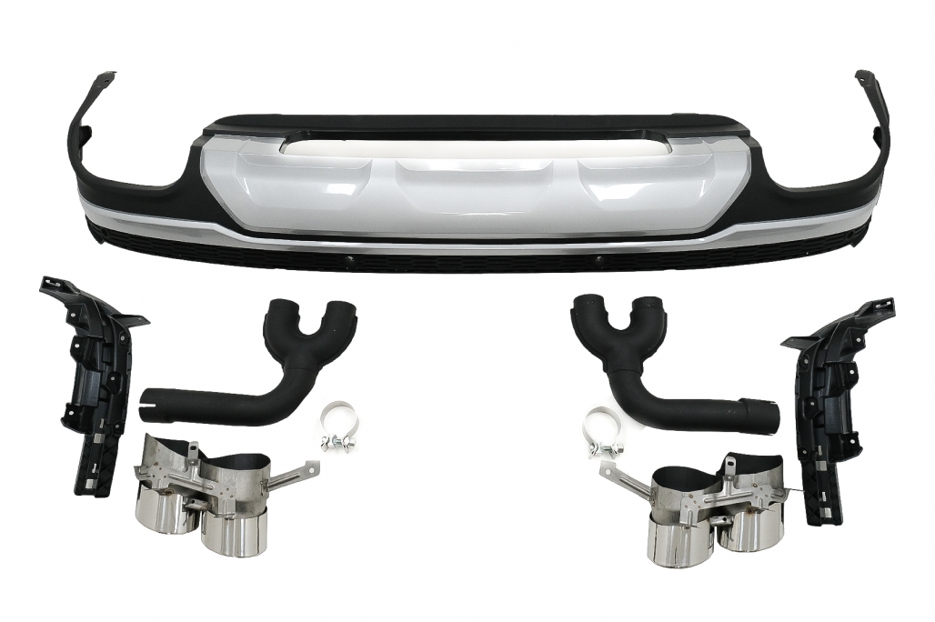 Diffuser passend voor Audi Q7 SUV 4M Facelift (2020-up) SQ7 Design Zilver