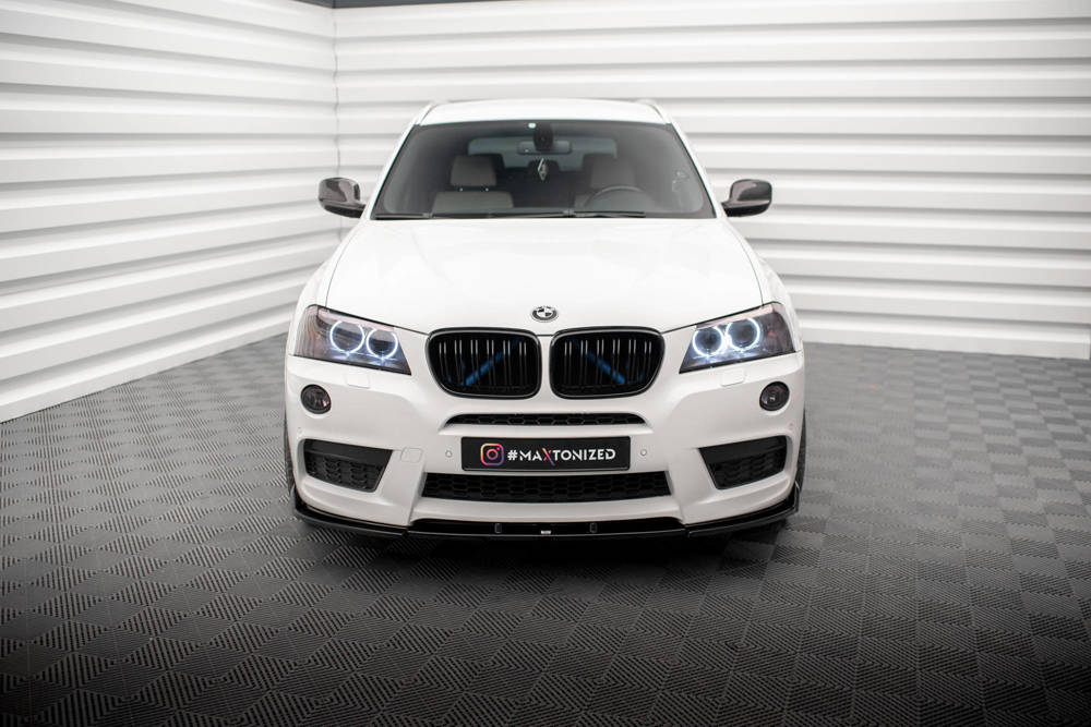Voorspoiler passend voor BMW X3 M-Pack F25 2010 - 2014 Maxton Glans Zwart