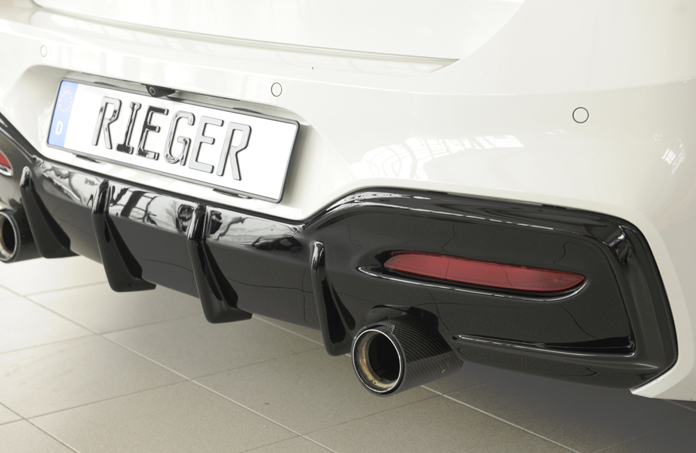 Diffuser passend voor BMW 1 Serie M Pakket / M135i / M140i Rieger Glans Zwart