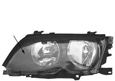 koplamp, H7+H7, binnen zwart, incl stelmotortje, rechts BMW 3 se