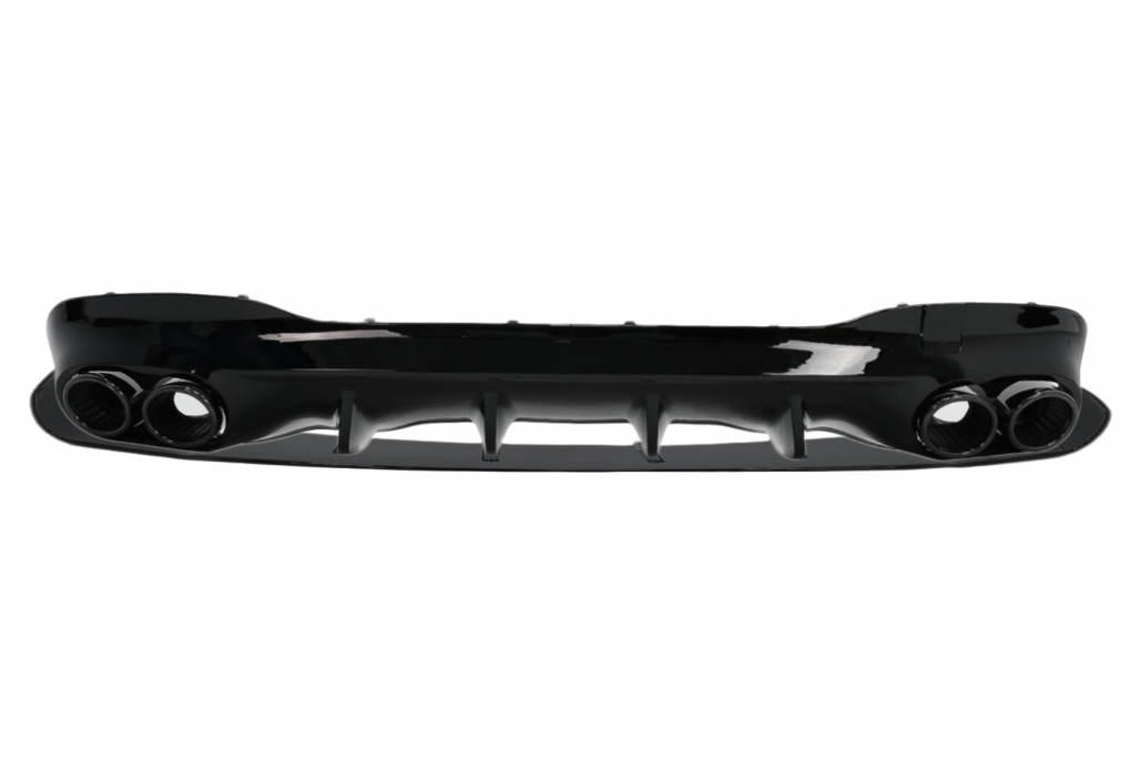 Diffuser passend voor Mercedes CLA C118 glans zwart met zwarte Sierstukken
