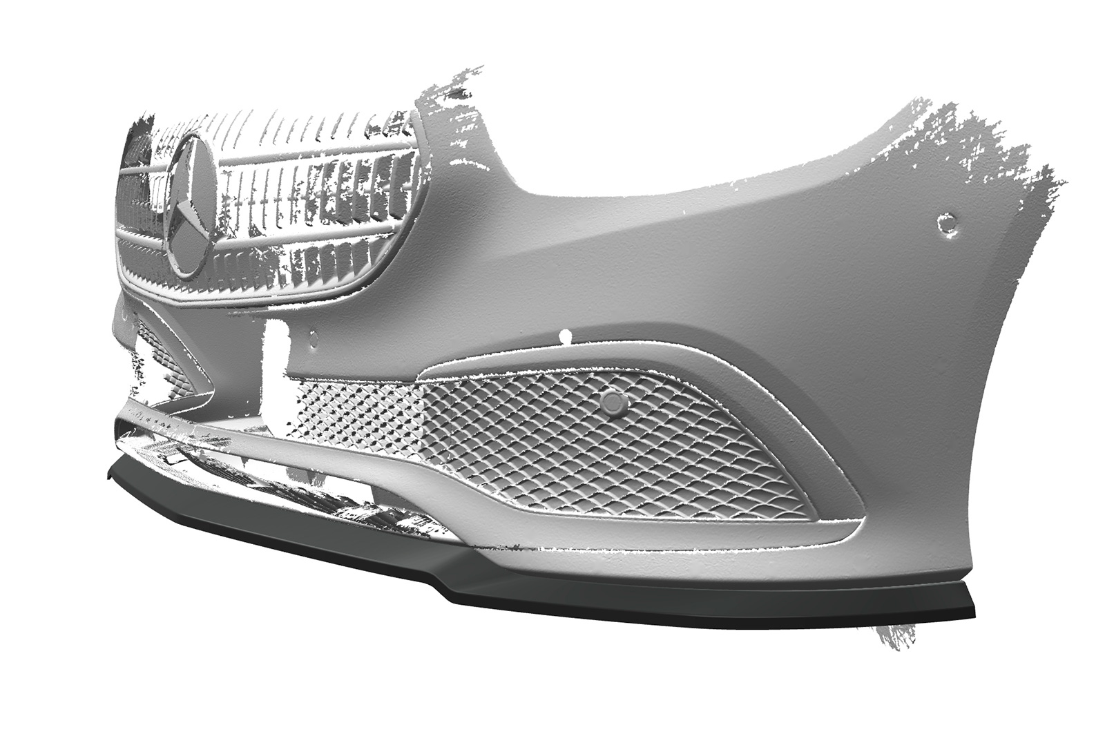 Voorspoiler passend voor Mercedes Benz E W213 klasse CSR Glans Zwart