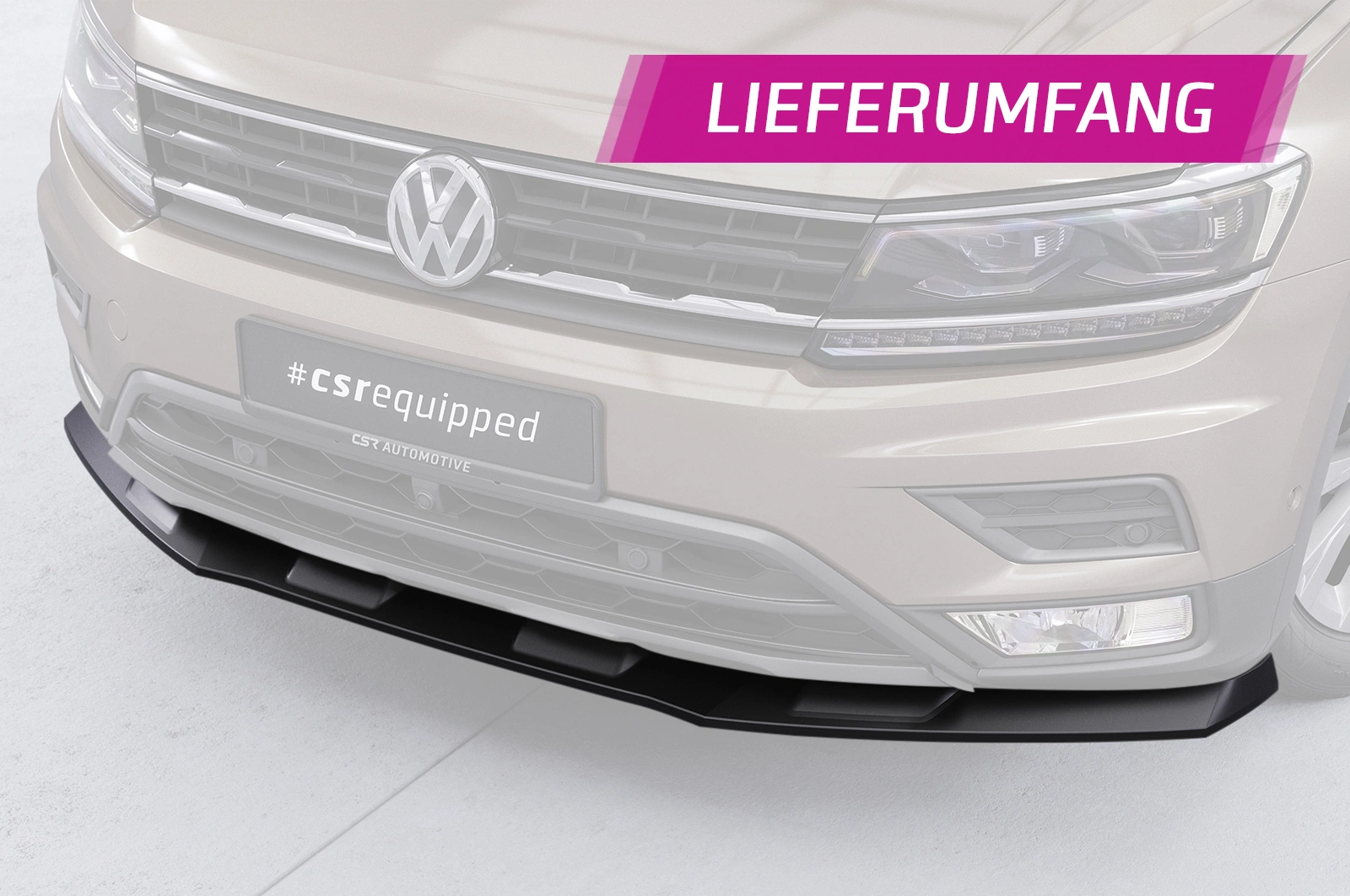 Voorspoiler passend voor VW Tiguan 2 (Typ AD) Basis glans zwart 2016–06/2020