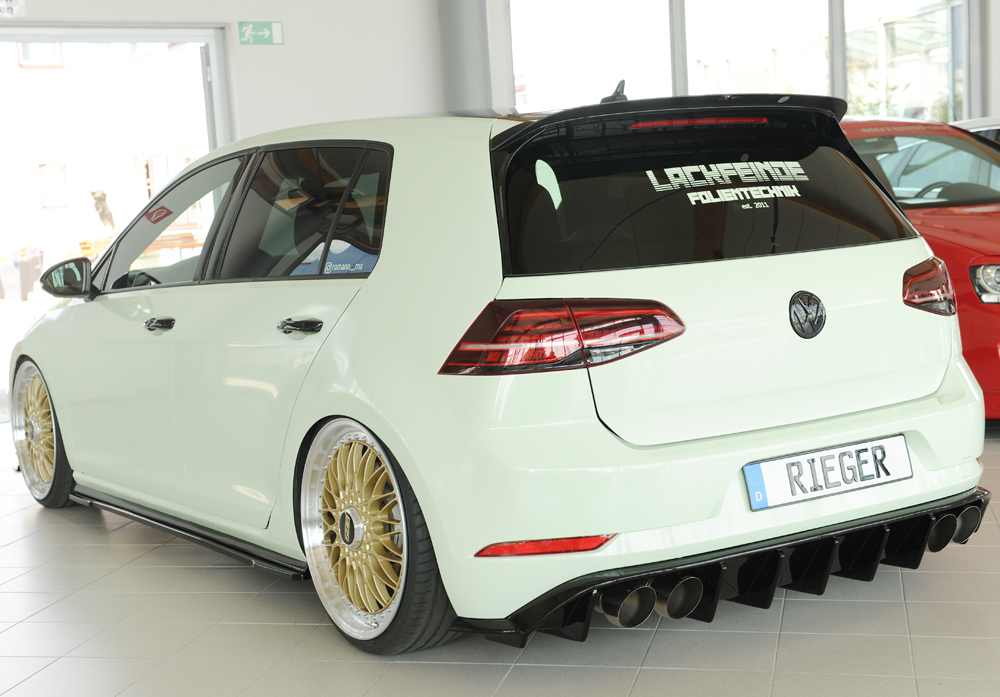 Diffuser passend voor Volkswagen Golf 7 R FL Rieger Glans Zwart