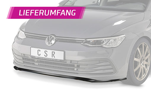 Voorspoiler passend voor Volkswagen Golf 8 CSR Glans Zwart